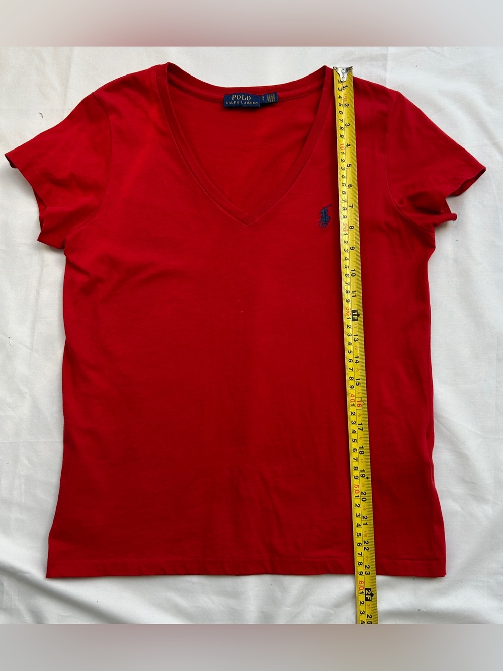 Polo by Ralph Lauren Red V-Neck Short Sleeve Tee